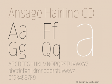 Ansage Hairline CD Version 1.000;hotconv 1.0.109;makeotfexe 2.5.65596图片样张
