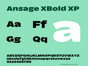 Ansage XBold XP Version 1.000;hotconv 1.0.109;makeotfexe 2.5.65596图片样张