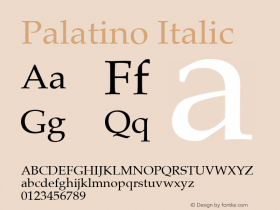 Palatino Italic 18.0d1e19图片样张