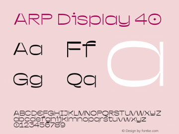 ARP Display 40 Version 1.000;PS 001.000;hotconv 1.0.88;makeotf.lib2.5.64775图片样张