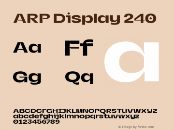 ARP Display 240 Version 1.000;PS 001.000;hotconv 1.0.88;makeotf.lib2.5.64775图片样张