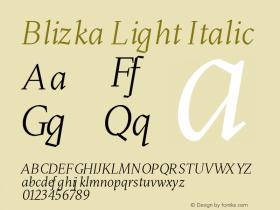 Blizka Light Italic Version 1.000 | FøM Fix图片样张