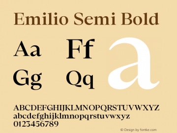 Emilio Semi Bold Version 1.000;Glyphs 3.1.2 (3151)图片样张