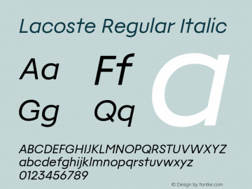 Lacoste Regular Italic Version 1.100 | FøM Fix图片样张