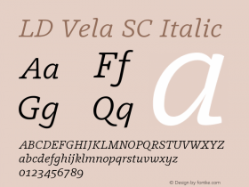 LDVelaSC-Italic Version 3.000; ttfautohint (v1.8)图片样张