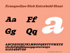 Franqueline Slab Extrabold Slant Version 1.000图片样张