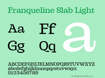 Franqueline Slab Light Version 1.000图片样张
