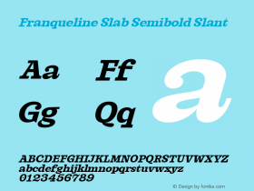 Franqueline Slab Semibold Slant Version 1.000图片样张