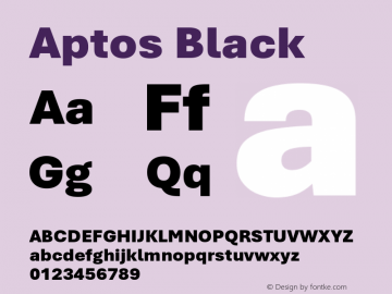Aptos Black Version 1.09;O365图片样张