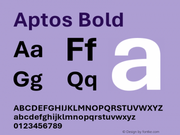 Aptos Bold Version 1.09;O365图片样张