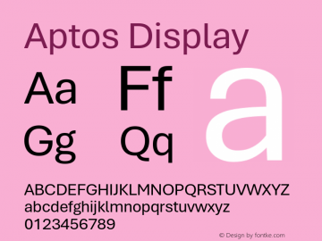 Aptos Display Version 1.09;O365图片样张