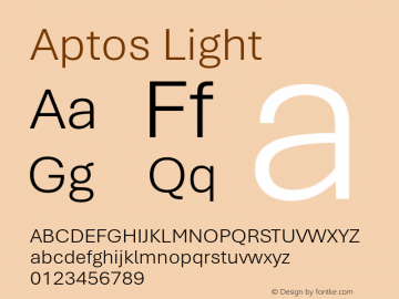 Aptos Light Version 1.09;O365图片样张