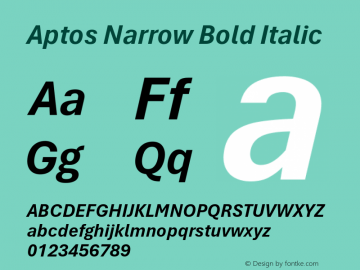 Aptos Narrow Font Family|Aptos Narrow-Uncategorized Typeface-Fontke.com