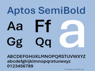 Aptos SemiBold Version 1.09;O365图片样张