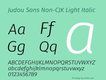 Judou Sans Non-CJK Light Italic Version 1.001;August 2, 2023;FontCreator 14.0.0.2901 64-bit图片样张