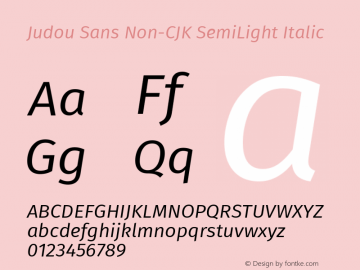 Judou Sans Non-CJK SemiLight Italic Version 1.001;August 2, 2023;FontCreator 14.0.0.2901 64-bit图片样张