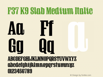 F37 K9 Slab Medium Italic Version 1.000;Glyphs 3.2 (3176)图片样张