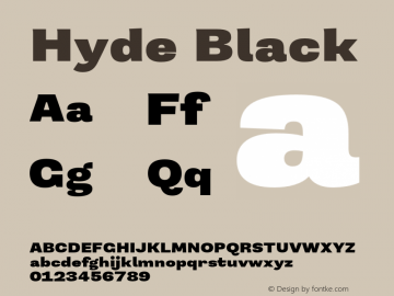 Hyde Black Version 3.007;Glyphs 3.2 (3202)图片样张
