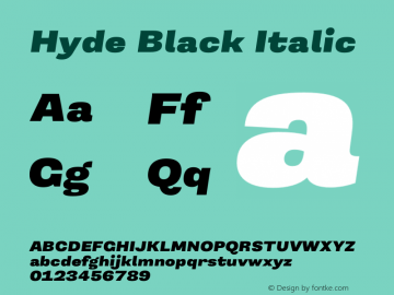 Hyde Black Italic Version 3.008;Glyphs 3.2 (3202)图片样张