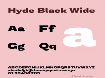 Hyde Black Wide Version 3.007;Glyphs 3.2 (3202)图片样张