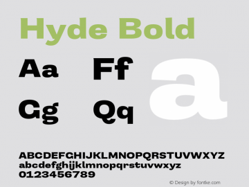 Hyde Bold Version 3.007;Glyphs 3.2 (3202)图片样张