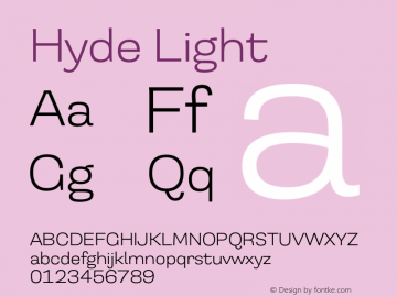 Hyde Light Version 3.007;Glyphs 3.2 (3202)图片样张