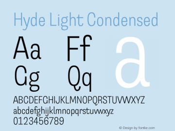 Hyde Light Condensed Version 3.007;Glyphs 3.2 (3202)图片样张
