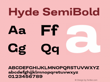 Hyde SemiBold Version 3.007;Glyphs 3.2 (3202)图片样张