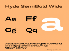 Hyde SemiBold Wide Version 3.007;Glyphs 3.2 (3202)图片样张