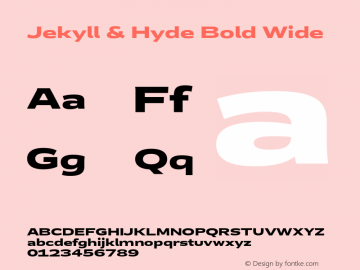 Jekyll & Hyde Bold Wide Version 1.005;Glyphs 3.2 (3202)图片样张