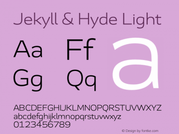 Jekyll & Hyde Light Version 1.005;Glyphs 3.2 (3202)图片样张