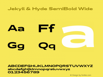 Jekyll & Hyde SemiBold Wide Version 1.005;Glyphs 3.2 (3202)图片样张