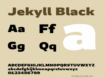 Jekyll Black Version 2.006;Glyphs 3.2 (3202)图片样张