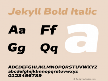 Jekyll Bold Italic Version 2.007;Glyphs 3.2 (3202)图片样张