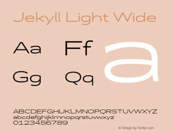 Jekyll Light Wide Version 2.006;Glyphs 3.2 (3202)图片样张