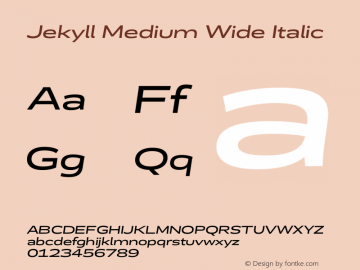 Jekyll Medium Wide Italic Version 2.007;Glyphs 3.2 (3202)图片样张