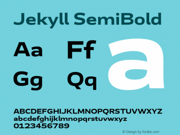 Jekyll SemiBold Version 2.006;Glyphs 3.2 (3202)图片样张