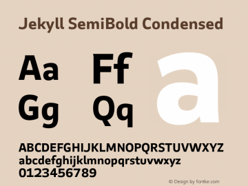 Jekyll SemiBold Condensed Version 2.006;Glyphs 3.2 (3202)图片样张