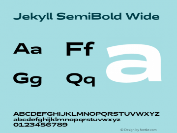 Jekyll SemiBold Wide Version 2.006;Glyphs 3.2 (3202)图片样张
