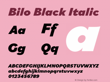Bilo Black Italic Version 2.000图片样张