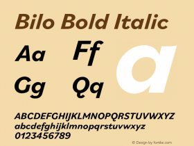 Bilo Bold Italic Version 2.000图片样张