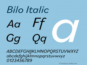 Bilo Italic Version 2.000图片样张