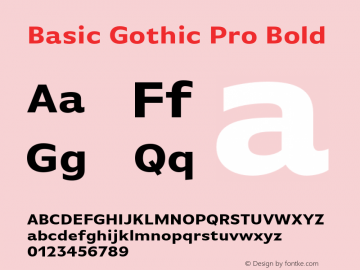 BasicGothicPro-Bold Version 7.504; 2010; Build 1002图片样张