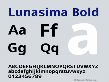 Lunasima Bold Version 2.009图片样张