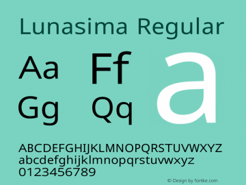 Lunasima Regular Version 2.009图片样张