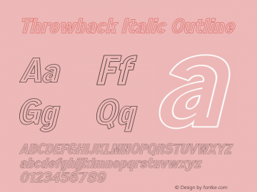 Throwback-ItalicOutline Version 1.001;Fontself Maker 3.5.4图片样张