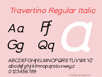 Travertino Regular Italic Version 1.050 | FøM Fix图片样张