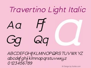 Travertino Light Italic Version 1.050 | FøM Fix图片样张