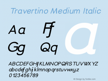 Travertino Medium Italic Version 1.050 | FøM Fix图片样张