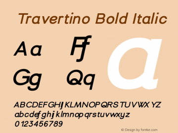 Travertino Bold Italic Version 1.050 | FøM Fix图片样张